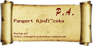 Pangert Ajnácska névjegykártya